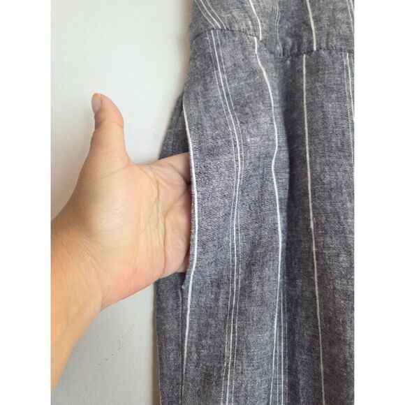 NWOT Lane Bryant  Grey Pinstrip Linen Blend Cropped Ankle Length Pants size 18 - Picture 4 of 10